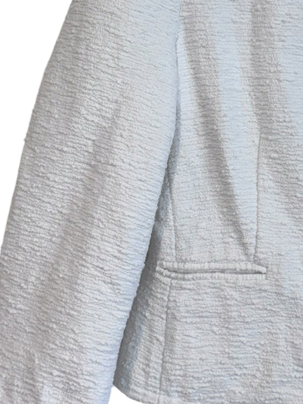 Theory "Lindrayia R" White Spring Tweed Fringe Blazer 6 - Picture 4 of 8